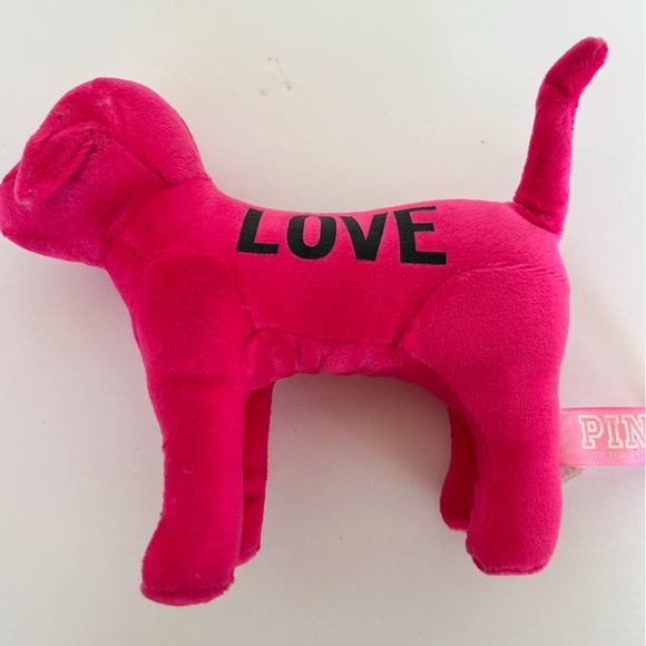 PINK VICTORIAS SECRET PLUSH VELVET PINK DOG NWT - Picture 4 of 14